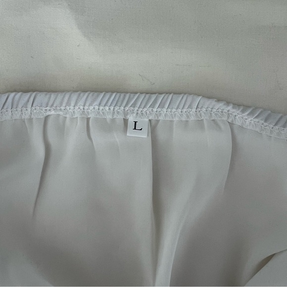 Brand New Zaful Satin White Cowl Neck top - Picture 3 of 4